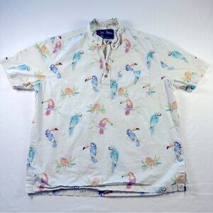 Chubbies The Nutter Hawaiian Shirt Mens Large Parrot Toucan Half Button